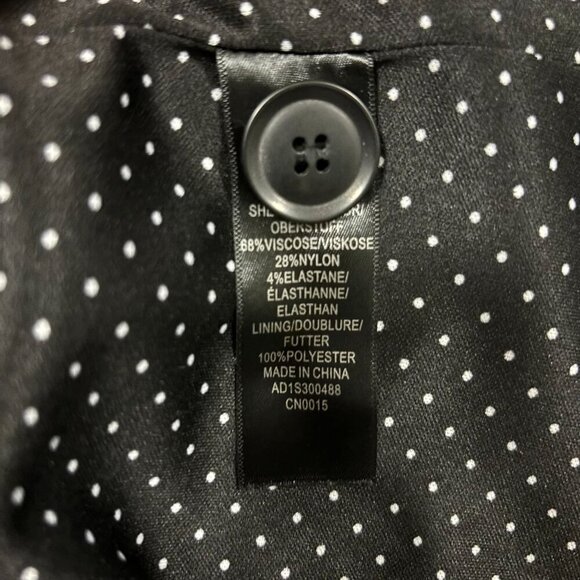 Adrianna Papell Womens Black Blazer Jacket Polka Dot Lining  Size Medium - Picture 7 of 7